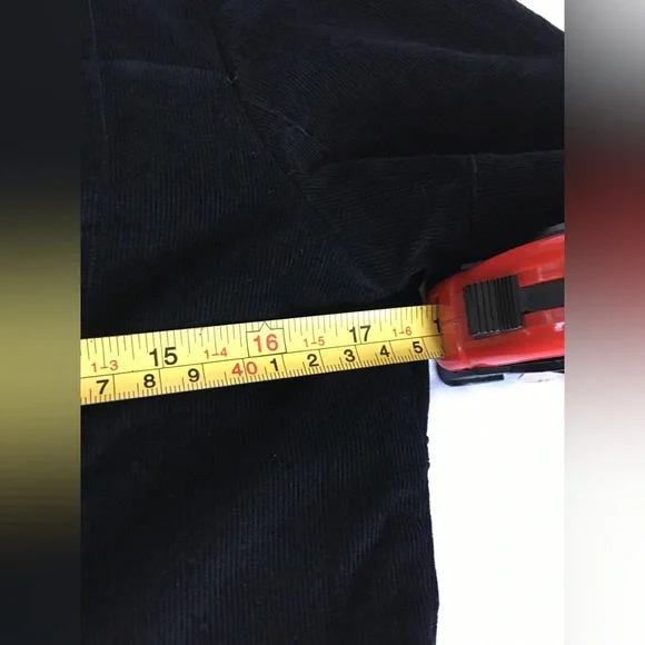 Vintage EUC Andrea Baker black corduroy button down top/jacket with plaid accent - Picture 12 of 12